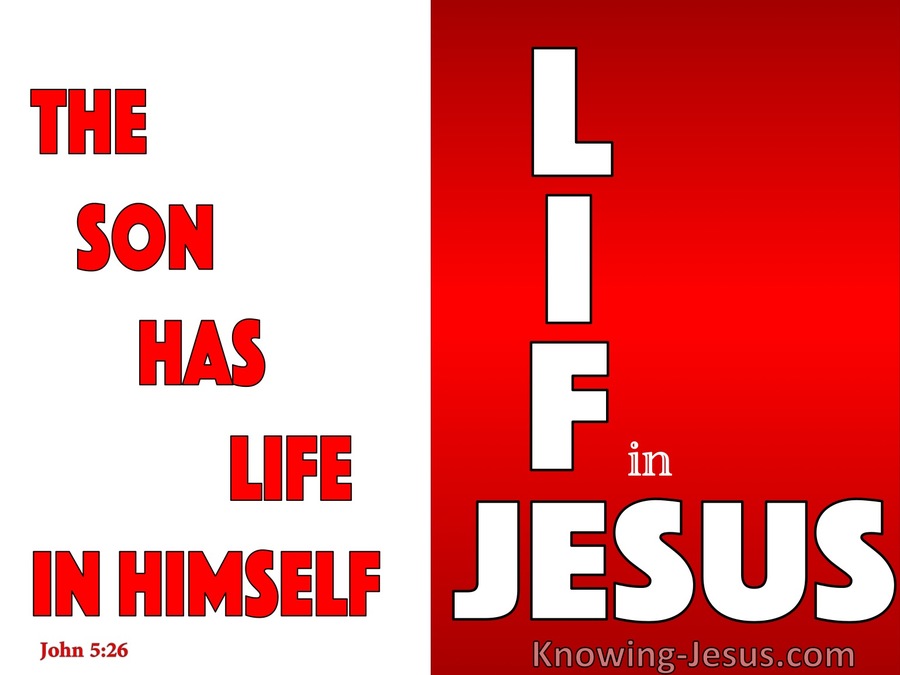 John 5:26 The Son Has Life In Himself (red)